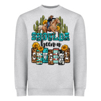 Heather Grey shoulda been a cowgirl Heavyweight Sweatshirt - OliviaCreatesArt