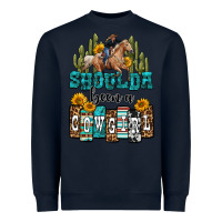 Navy shoulda been a cowgirl Heavyweight Sweatshirt - OliviaCreatesArt