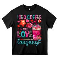 Black iced coffee is my love language Heavy Core Tee - NancyCooperArtShop