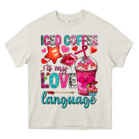 Cream iced coffee is my love language Heavy Core Tee - NancyCooperArtShop
