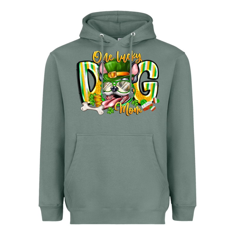 St Patricks Day Dog Mom Heavyweight Hoodie by CowhideDigitalArt | Teevron