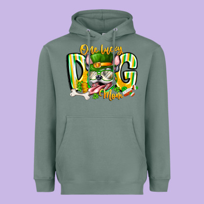 St Patricks Day Dog Mom Heavyweight Hoodie Designed By Cowhidedigitalart
