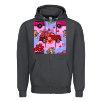 Smoke valentines day truck and cupid in the sky seamless pattern Zipper Hoodie - BundleAndBundleShop