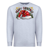Heather Grey merry Christmas santa Premium Sweatshirt - CowhideDigitalArt