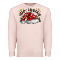 Pale Pink merry Christmas santa Premium Sweatshirt - CowhideDigitalArt