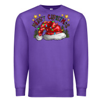 Purple merry Christmas santa Premium Sweatshirt - CowhideDigitalArt