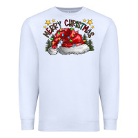 White merry Christmas santa Premium Sweatshirt - CowhideDigitalArt