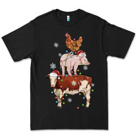 Black Merry Christmas Farm Animals Premium Tee - MaliasSmallBusiness