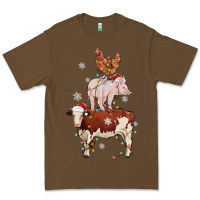 Cacao Merry Christmas Farm Animals Premium Tee - MaliasSmallBusiness