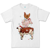 White Merry Christmas Farm Animals Premium Tee - MaliasSmallBusiness