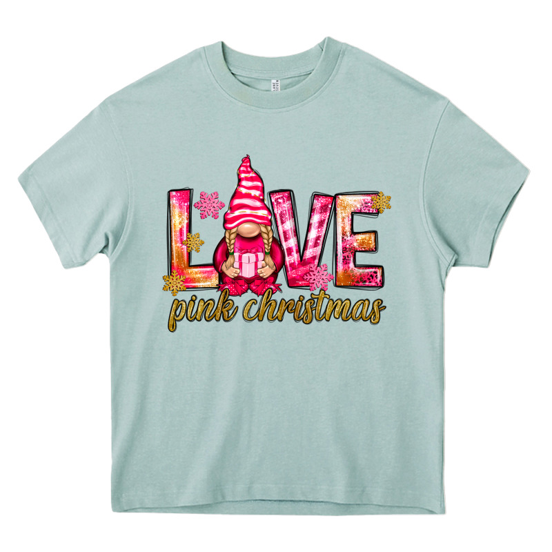 Love Pink Christmas Gnome Heavy Core Tee by NancyCooperArtShop | Teevron