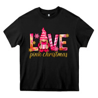 Black love pink christmas gnome Heavy Core Tee - NancyCooperArtShop
