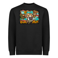 Black sunflower cow olivia Heavyweight Sweatshirt - OliviaCreatesArt