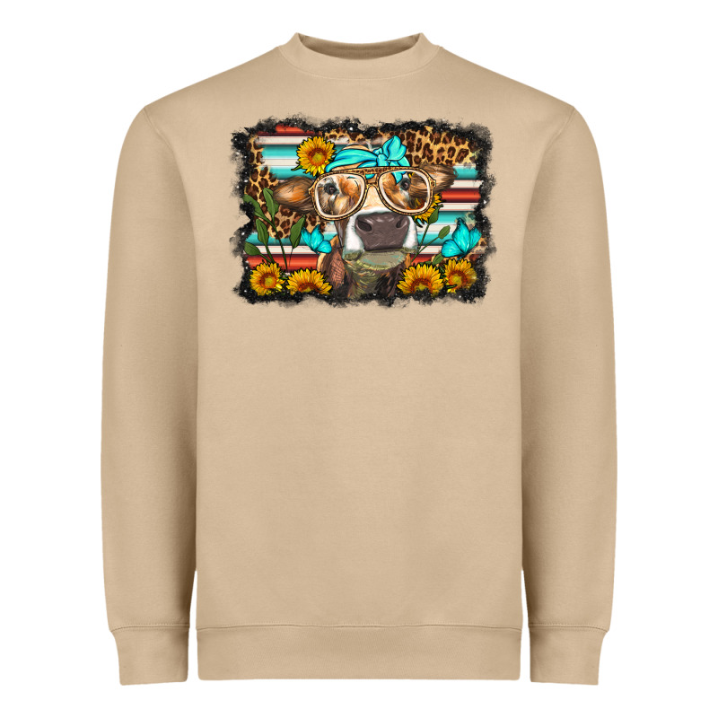 Sunflower Cow Olivia Heavyweight Sweatshirt by OliviaCreatesArt | Teevron