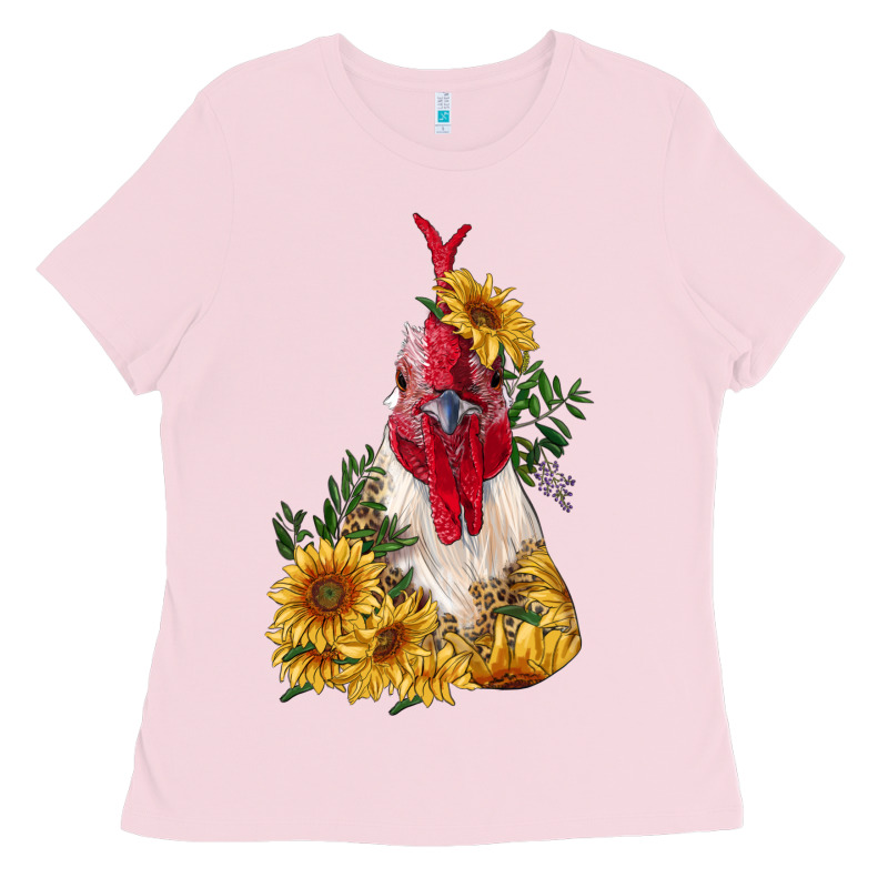 Sunflower Rooster With Leopard Ladies Tee by RanaPortraitStore | Teevron