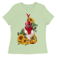 Matcha sunflower rooster with leopard Ladies Tee - RanaPortraitStore