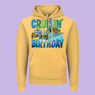 Cruisin' For My Birthday Vintage Hoodie Designed By Texasbilliewilder