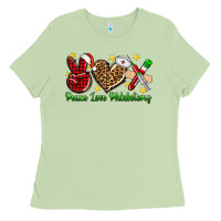 Matcha Peace love Phlebotomy Christmas Ladies Tee - NancyCooperArtShop