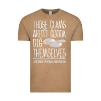 Vintage Coffee Clam Diggers Funny Quote Gift Long Beach Peninsula Vintage Tee - minhPixels