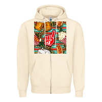 Sandshell american football snacks with serape and leopard Zipper Hoodie - BundleAndBundleShop