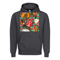 Smoke american football snacks with serape and leopard Zipper Hoodie - BundleAndBundleShop