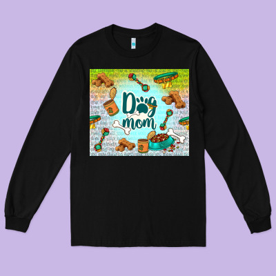 Dog Mom Long Sleeve Tee Designed By Tumblerdesignbyshophia