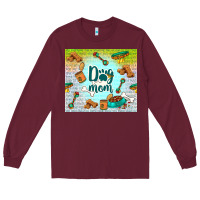 Burgundy dog mom Long Sleeve Tee - TumblerDesignByShophia
