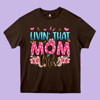 Livin' That Mom Life Heavy Core Tee Designed By Jahusdesignshop