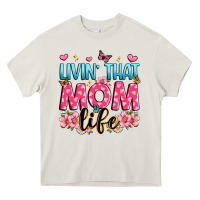 Cream livin' that mom life Heavy Core Tee - JahusDesignShop