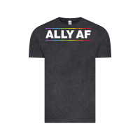 Vintage Black Ally AF Pride Rainbow Shirt  Proud LGBTQ Ally TShirt Vintage Tee - minhPixels