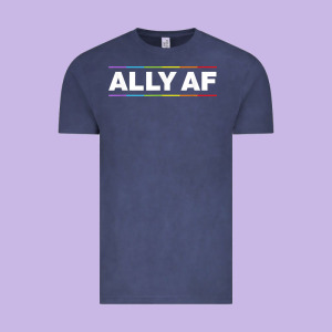 Ally Af Pride Rainbow Shirt  Proud Lgbtq Ally Tshirt Vintage Tee Designed By Minhpixels