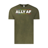 Vintage Olive Ally AF Pride Rainbow Shirt  Proud LGBTQ Ally TShirt Vintage Tee - minhPixels