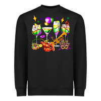 Black mardi gras wine glasses olivia Heavyweight Sweatshirt - OliviaCreatesArt