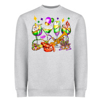 Heather Grey mardi gras wine glasses olivia Heavyweight Sweatshirt - OliviaCreatesArt