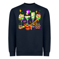 Navy mardi gras wine glasses olivia Heavyweight Sweatshirt - OliviaCreatesArt