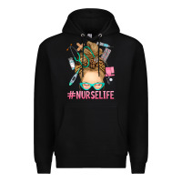 Black blonde messy bun nurse life Premium Hoodie - RanaPortraitStore