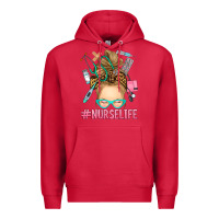 Cardinal blonde messy bun nurse life Premium Hoodie - RanaPortraitStore