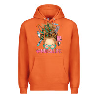 Carrot blonde messy bun nurse life Premium Hoodie - RanaPortraitStore