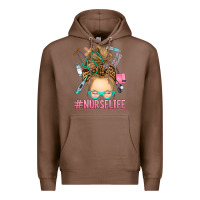 Chestnut blonde messy bun nurse life Premium Hoodie - RanaPortraitStore