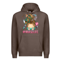 Coffee blonde messy bun nurse life Premium Hoodie - RanaPortraitStore