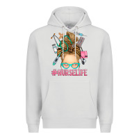 Dove Grey blonde messy bun nurse life Premium Hoodie - RanaPortraitStore