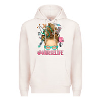 Pale Pink blonde messy bun nurse life Premium Hoodie - RanaPortraitStore