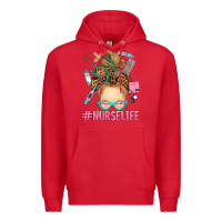 Red blonde messy bun nurse life Premium Hoodie - RanaPortraitStore