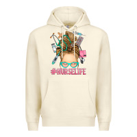 Sandshell blonde messy bun nurse life Premium Hoodie - RanaPortraitStore