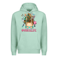 Seafoam blonde messy bun nurse life Premium Hoodie - RanaPortraitStore