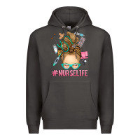 Smoke blonde messy bun nurse life Premium Hoodie - RanaPortraitStore