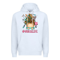 White blonde messy bun nurse life Premium Hoodie - RanaPortraitStore