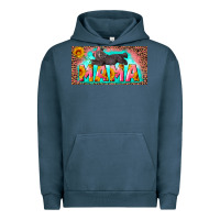 Pigment Midnight Navy mama with baby bear and leopard license plate Urban Hoodie - Artiststas