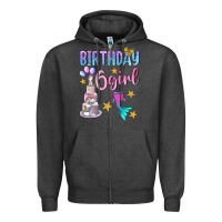 Charcoal Heather birthday girl 6 Zipper Hoodie - BundleAndBundleShop