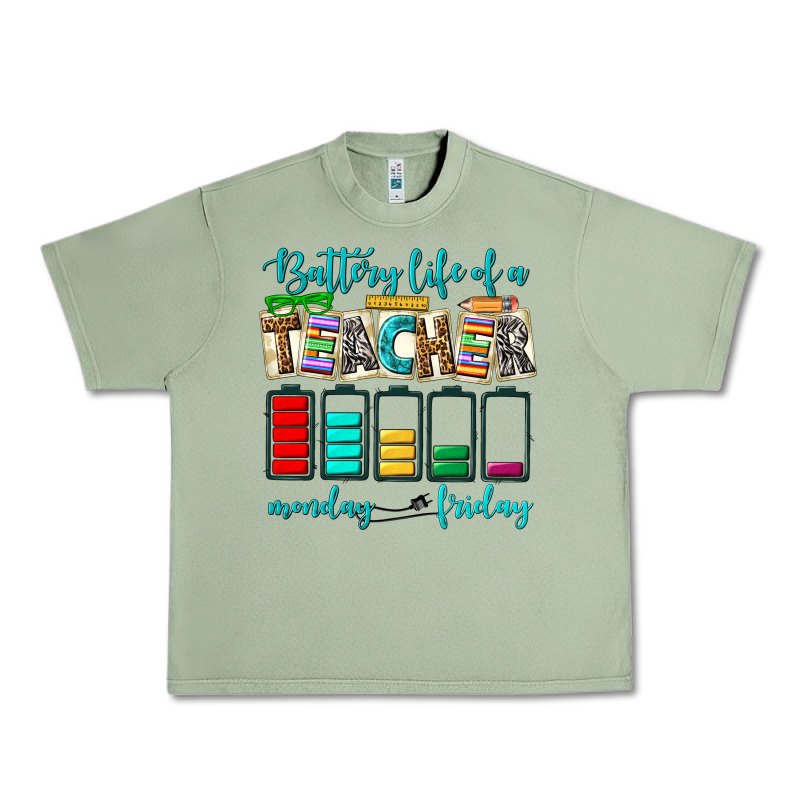 Battery Life Of A Teacher Monday Friday Urban Heavy Tee by NancyCooperArtShop | Teevron